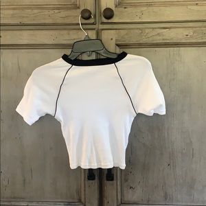 white crop top